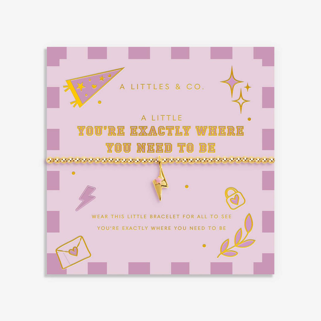 SORORITY A LITTLE | YOU'RE EXACTLY WHERE YOU NEED TO BE | Gold- Tone Plated Bracelet | 6 7/8" stretch