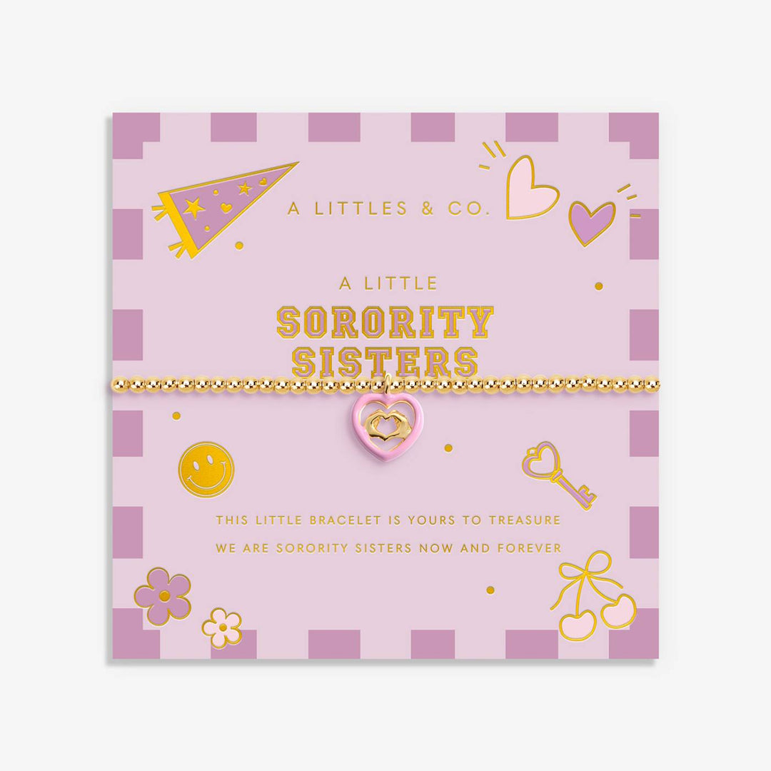 SORORITY A LITTLE | SORORITY SISTERS Gold- Tone Plated Bracelet | 6 7/8" stretch