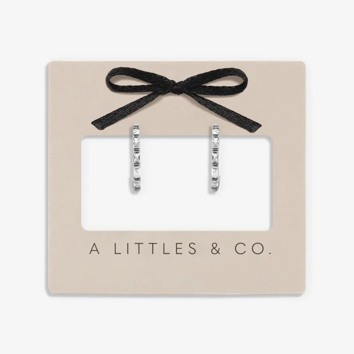 LOVED BY YOU | BAGUETTE CZ | Silver Plated | Hoop Earrings