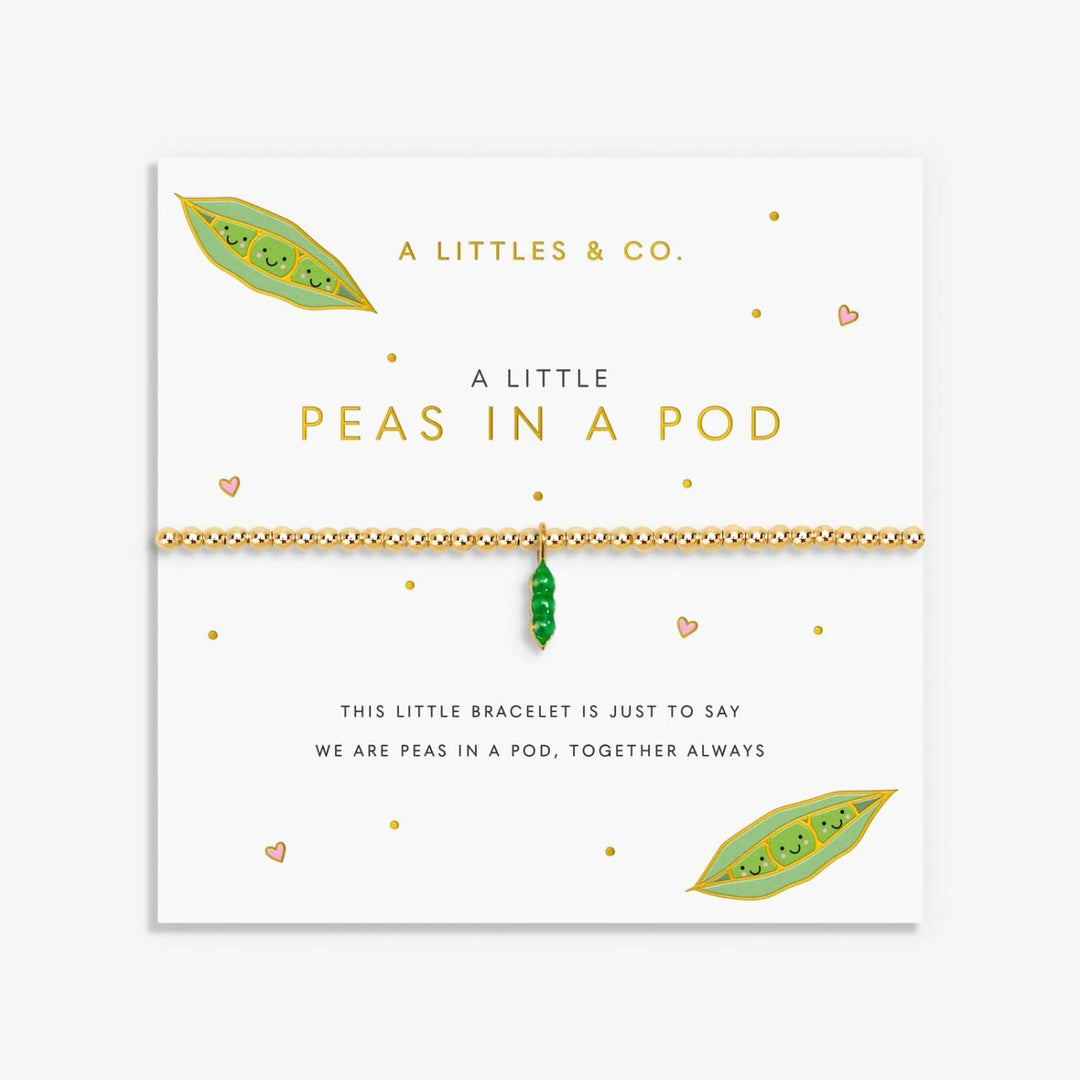 A LITTLE VIBES | PEAS IN A POD Gold-Tone Plated | Bracelet | 6 7/8" stretch