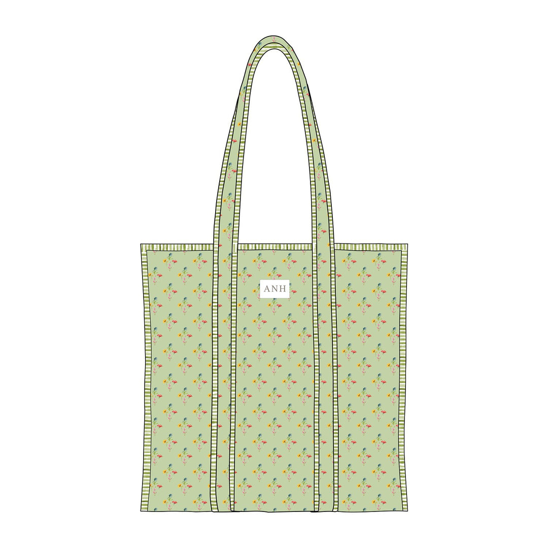 Small Green Multi Tote Bag