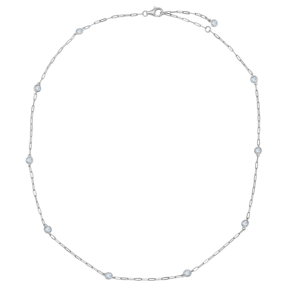 Aura 16" Station Necklace Finished in Platinum