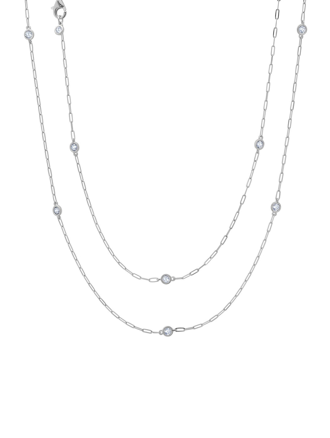 Aura 36" Station Necklace Finished in Platinum