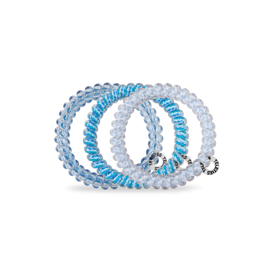 TELETIES - Spiral Hair Coils | Small | Summer Sky Hair Ties