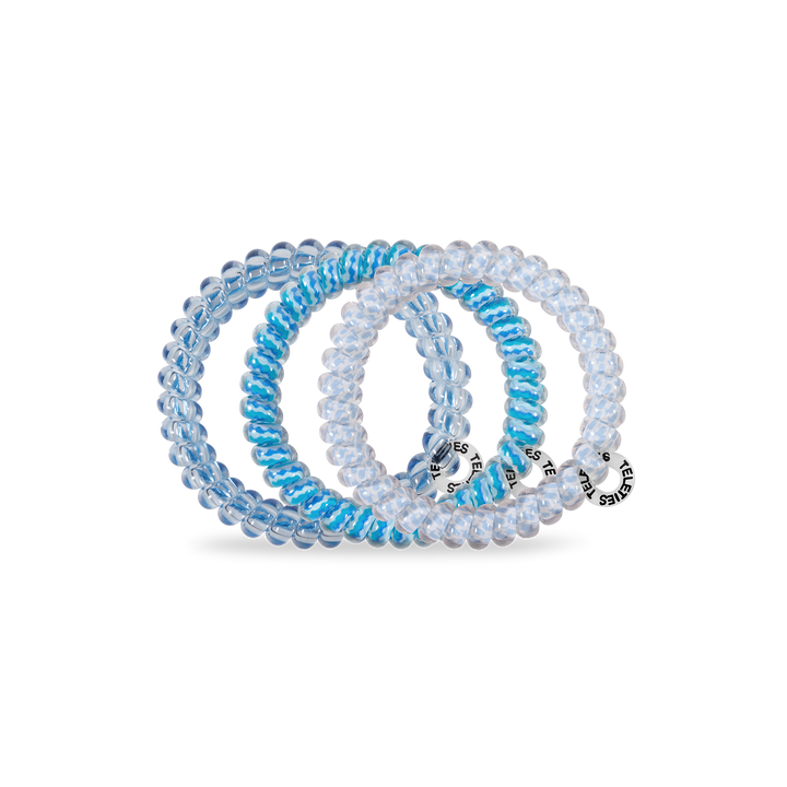TELETIES - Spiral Hair Coils | Small | Summer Sky Hair Ties