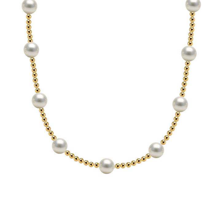 bara boheme - Bara | Gold Filled Beaded Necklace with Pearls: Gold Filled