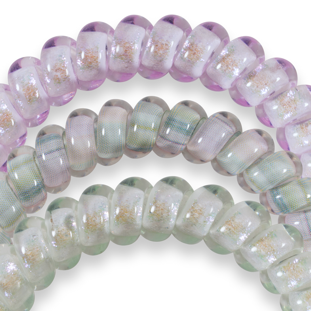 TELETIES - Spiral Hair Coils | Small | Opal Glow