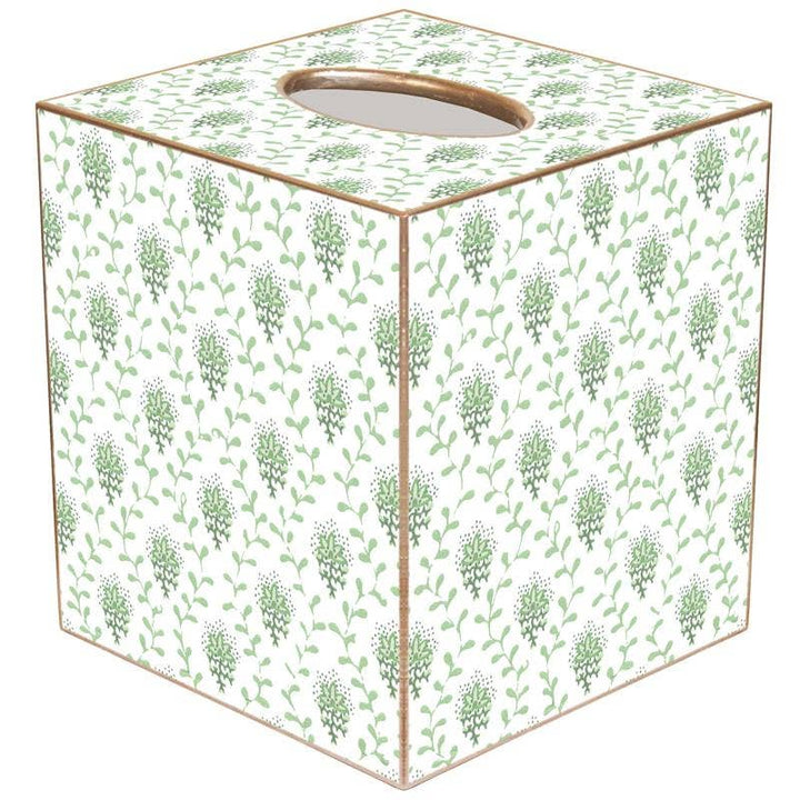 Marye-Kelley - TB1201 Sage Provencial Print Tissue Box Cover: Paper Mache