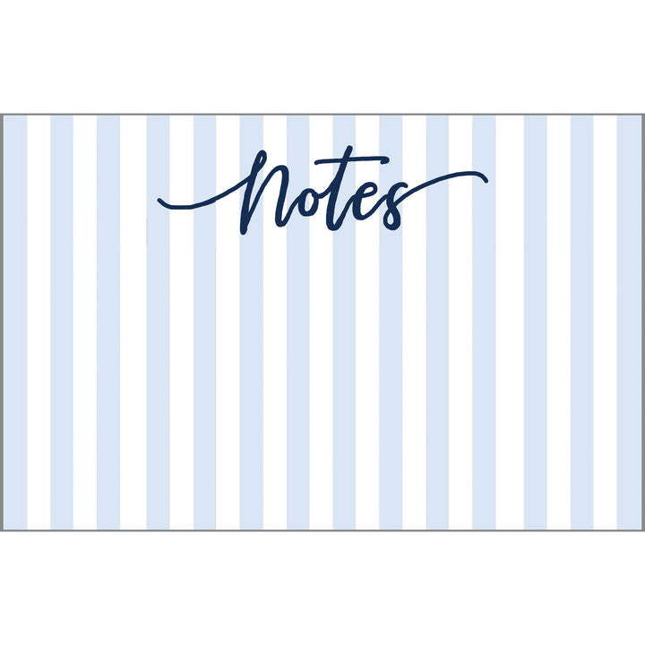 WH Hostess Social Stationery - 8.5x5.5 Blue Cabana Stripe "Notes" Slab Notepad