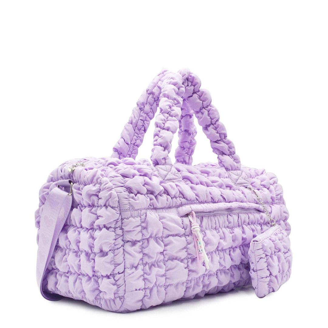 OMG Accessories - Quilted Scrunchies Large Duffle Bag: Purple