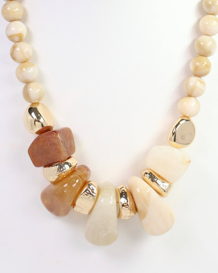 Caroline Hill - Buena Chunky Beaded Necklace Natural: Default