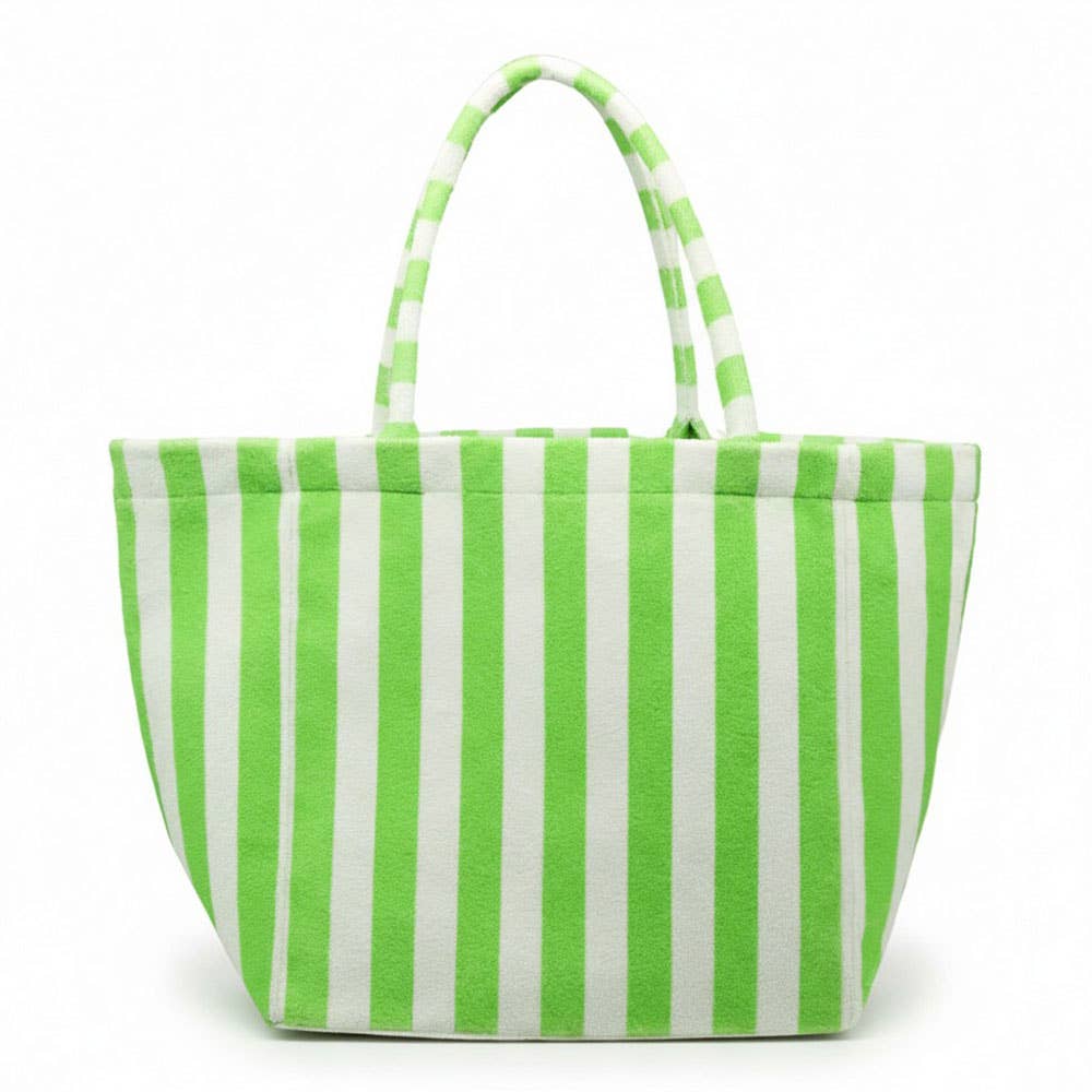 Sensibling Corp. - Striped Terry Tote Bag: Pink&Green