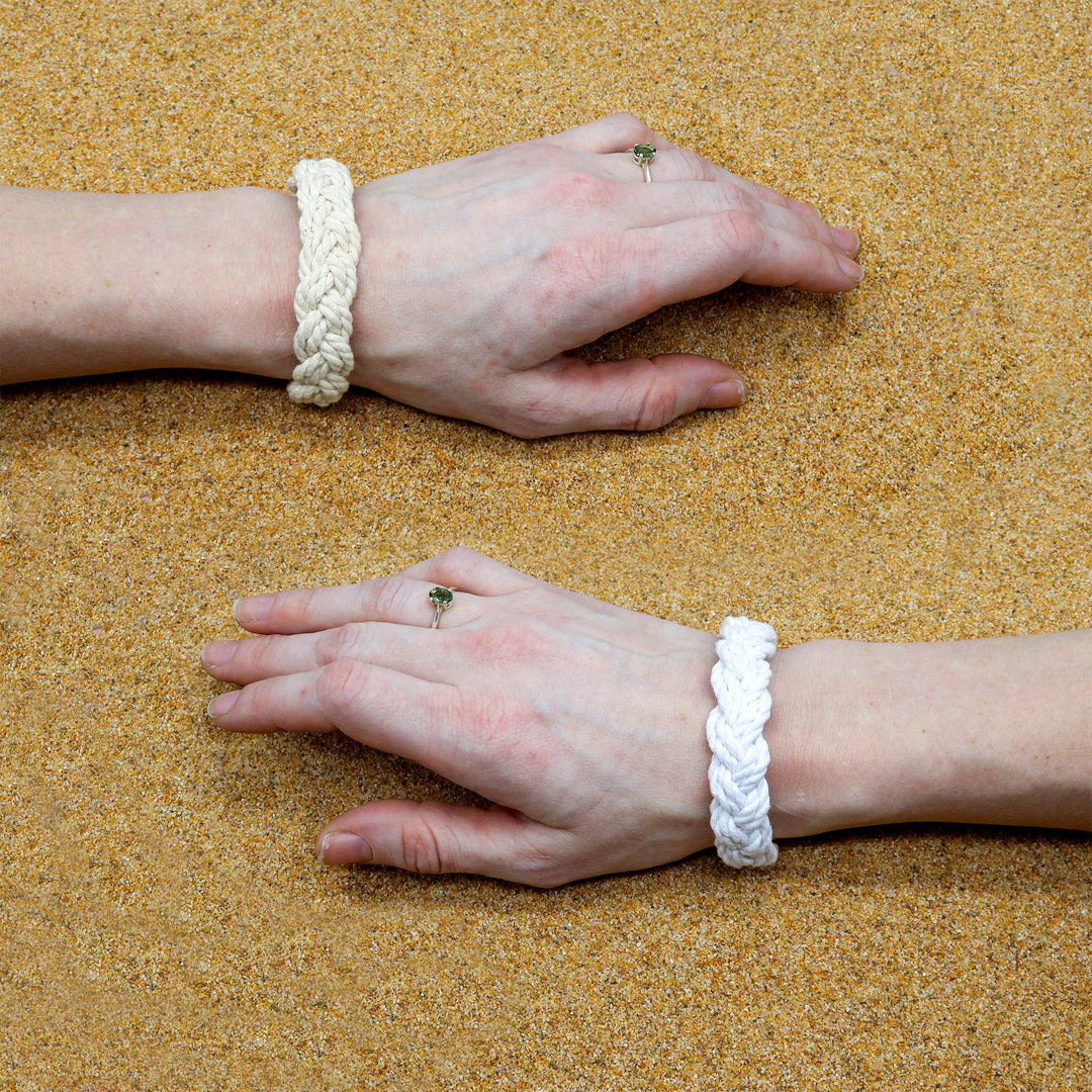 Natalia - Handmade Sailor Knot Bracelets - White or Natural: White / Medium