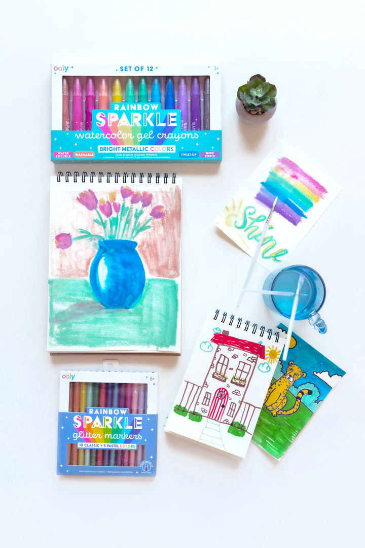 OOLY - Rainbow Sparkle Watercolor Gel Crayons - Set of 12