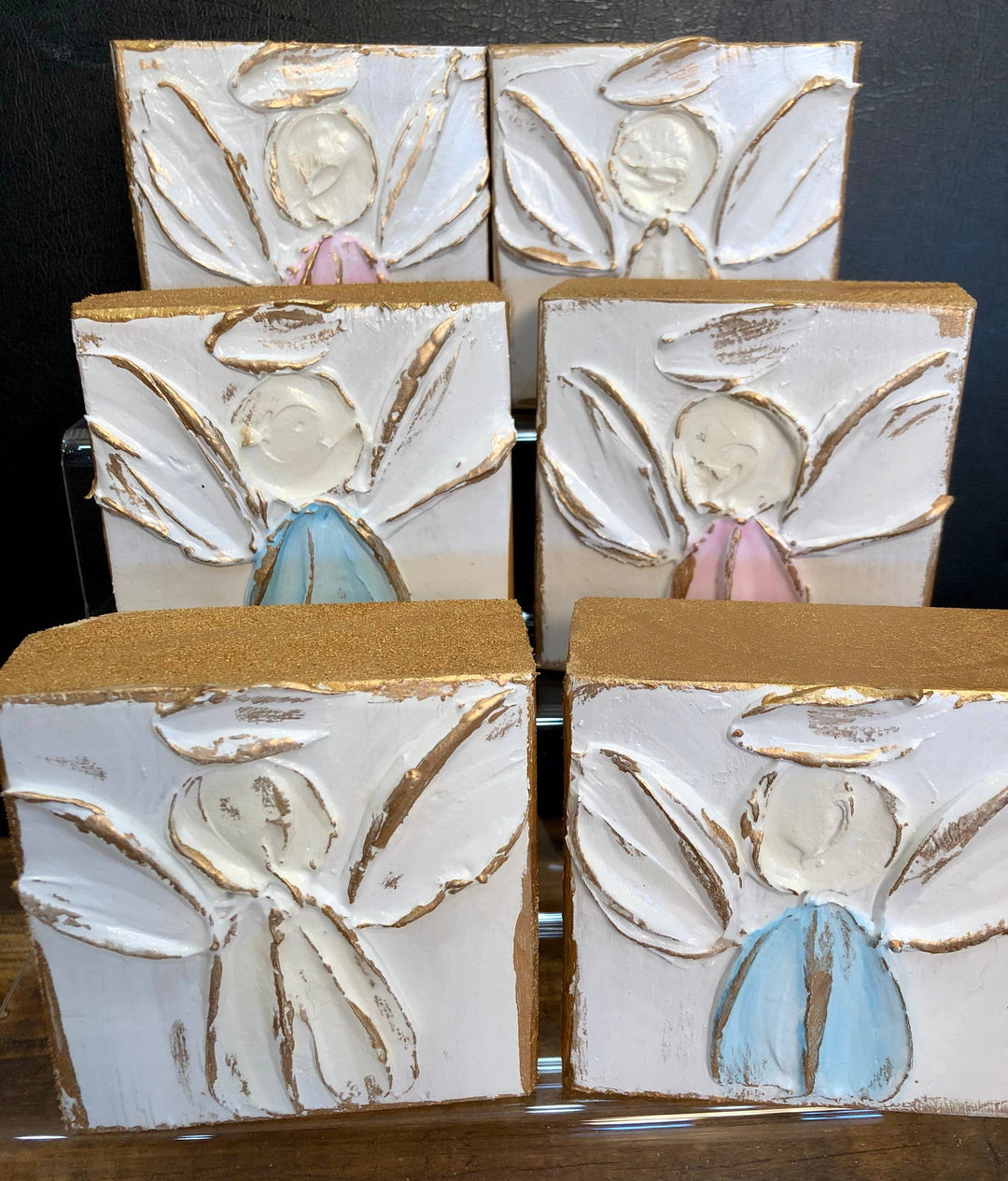 Coddiwomple - 3x3 Angel handmade painted baby nursery wedding Easter: Ivory
