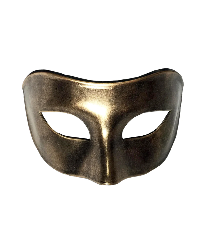 Mardi Gras Creations - Domino Eyelet Metallic Plain Mask: Bk