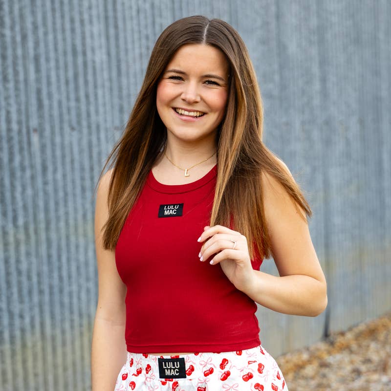 Girlie Girl Originals - DD-TANK RED LULU MAC SOLID TANK TOPS: RED / XSmall