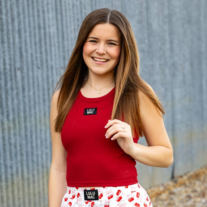 Girlie Girl Originals - DD-TANK RED LULU MAC SOLID TANK TOPS: RED / XSmall