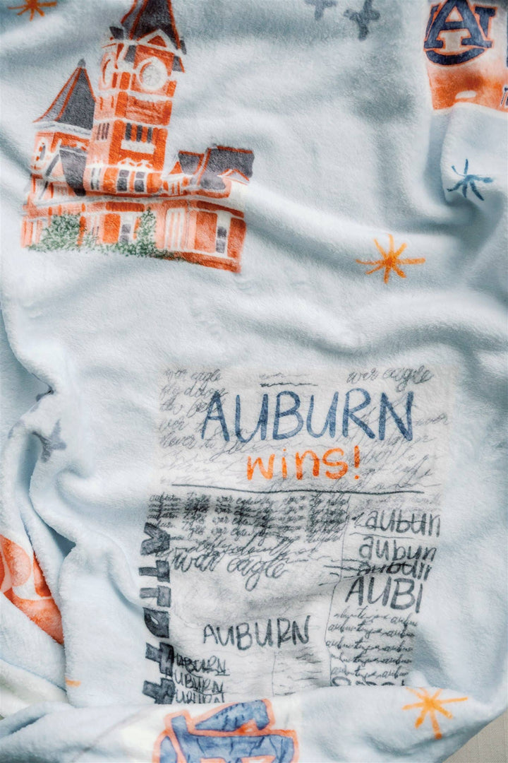 Gracefully Made Art - Auburn University Flannel Fleece Blanket