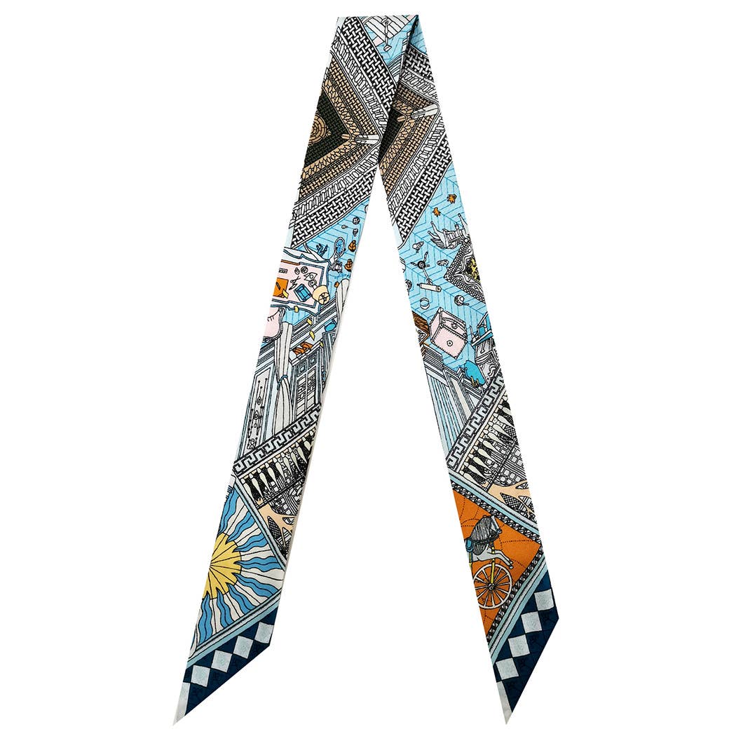 Fashion City - Colorful Geometric Pattern Light Weight Scarf: Red / ONE SIZE