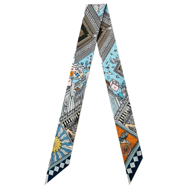 Fashion City - Colorful Geometric Pattern Light Weight Scarf: Red / ONE SIZE
