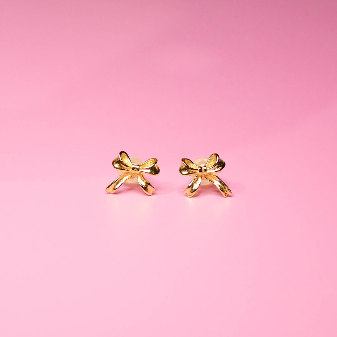 Rock Paper Scissors - Solid Bow Stud Earring