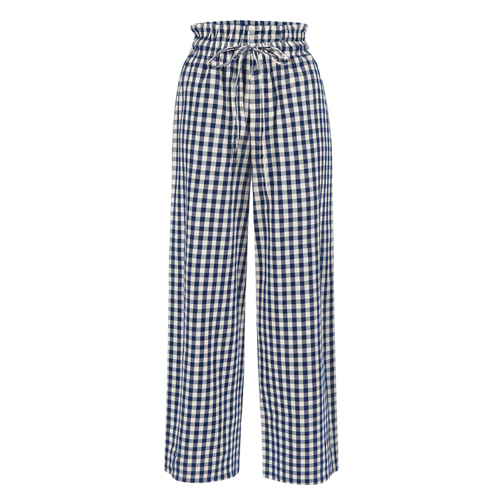 Sunshine Tienda - Navy Gingham Daphne Pant: M