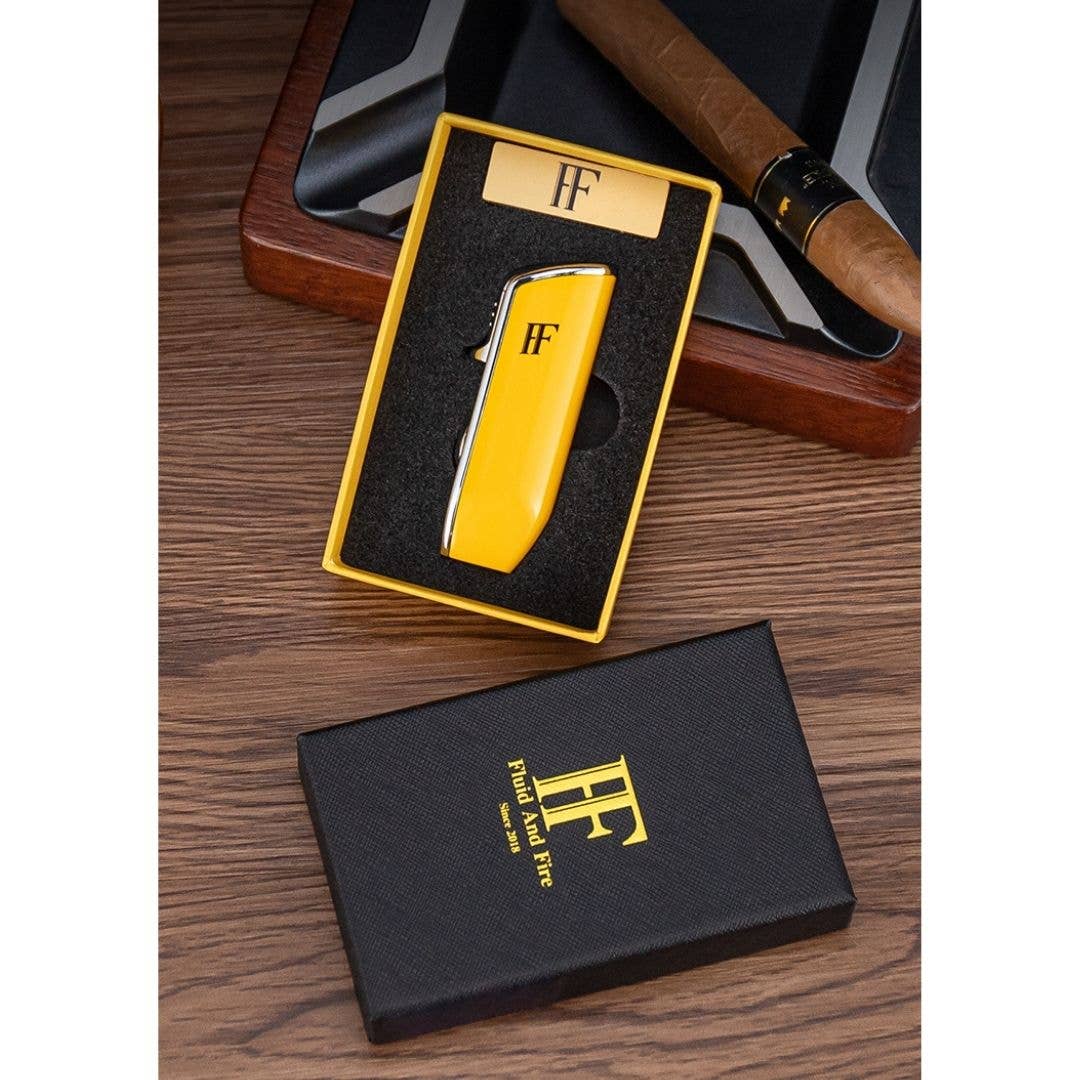 Fluid And Fire - Astra Triple Lighter Torch – Windproof Precision Ignition Tool: Black