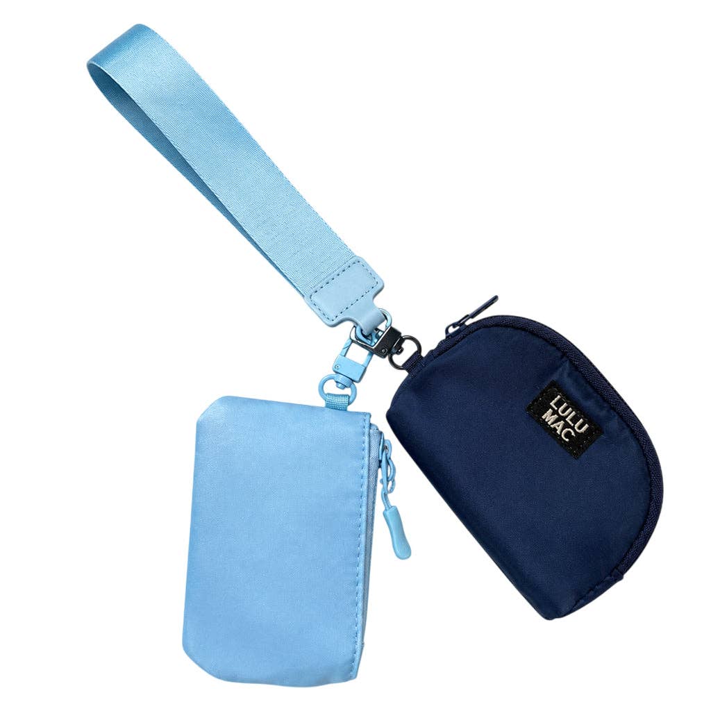 Girlie Girl Originals - DP-8162 Light Blue/Navy Lulu Mac Double Pouch Wristlets
