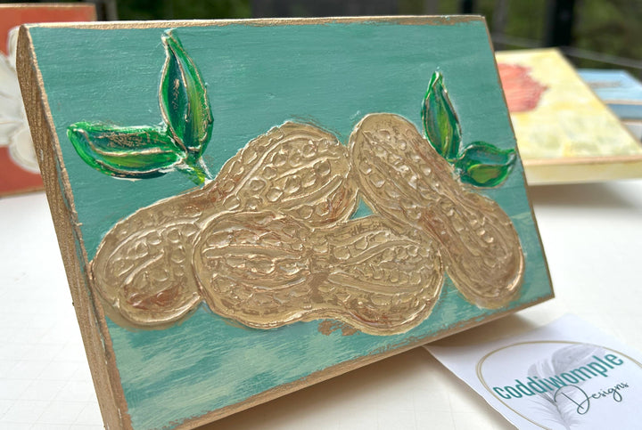 Coddiwomple - Peanut - painted block  Fall   Harvest   Autumn  Festival