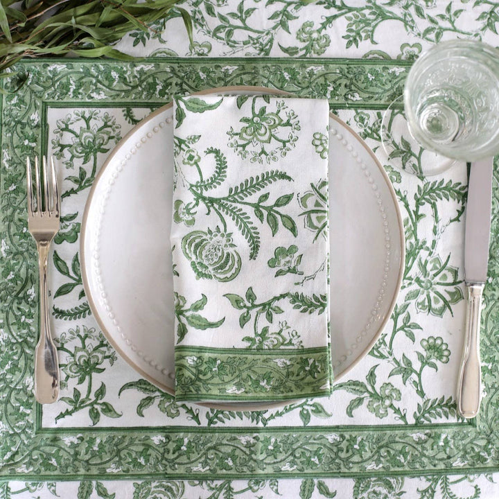 PACIFIC & ROSE TEXTILES - Placemat Lilibet Green, Set of 4