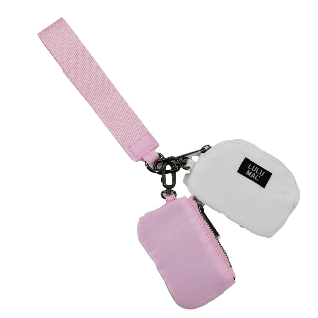 Girlie Girl Originals - DP-8162 Pink/White Lulu Mac Double Pouch Wristlets