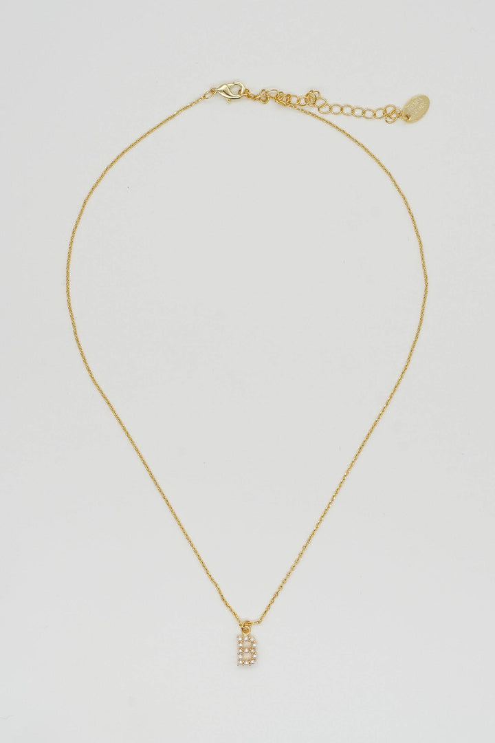 Dainty Love Pearl Initial Necklace: Holiday Favorite!: G / 15" + 3"