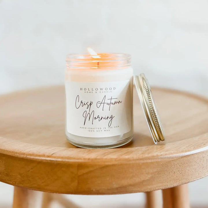 Hollowood Home and Candle - CRISP AUTUMN MORNING | FALL CANDLE | 100% SOY WAX | 8 OZ