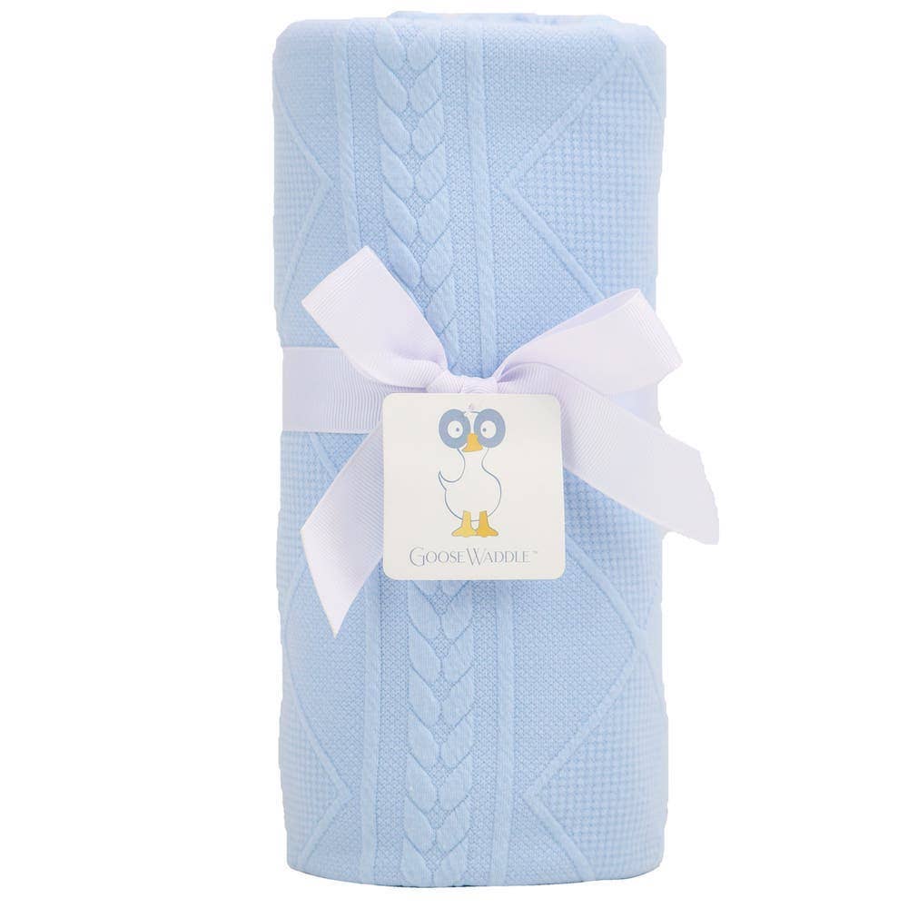 GooseWaddle + Pello - Knit Blanket - Blue