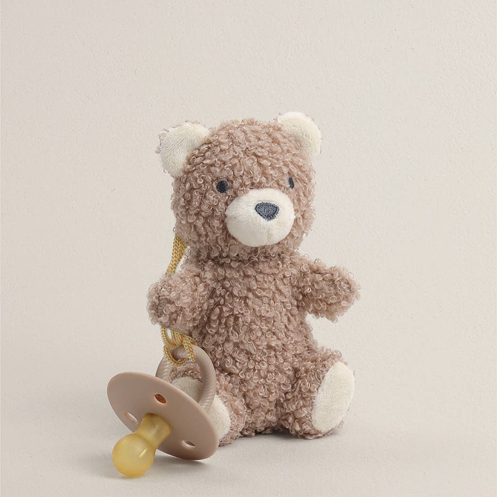 Itzy Ritzy - *NEW OPTIONS* Bitzy Pal Natural Rubber Pacifier & Plush: Bear
