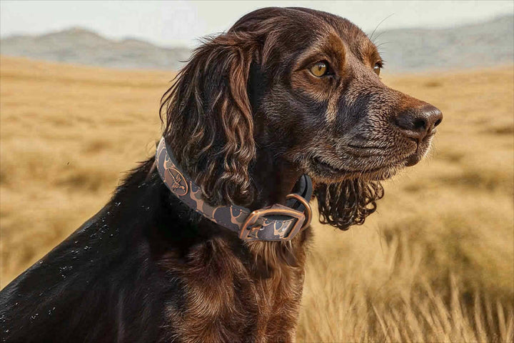Zep-Pro - Mallard Hunting Old School Camo Leather Dog Collar: Medium 17"-21"