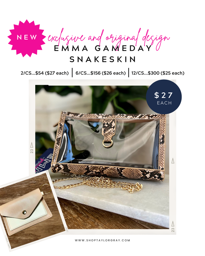 TAYLOR GRAY - The Emma Gameday Snake Clear Purse 2 | shoptaylorgray