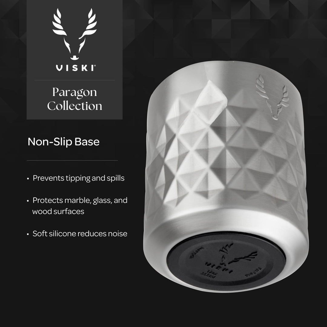 Viski - Paragon Ceramic Coated Rocks Tumbler w/ Lid - Satin Green
