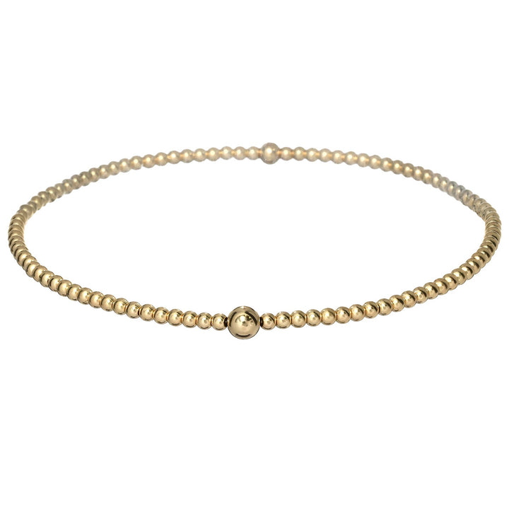 "VANESSA" Anti-Tarnish Stretchy Bead Bracelet: Gold Filled / Stretchy 6.5"