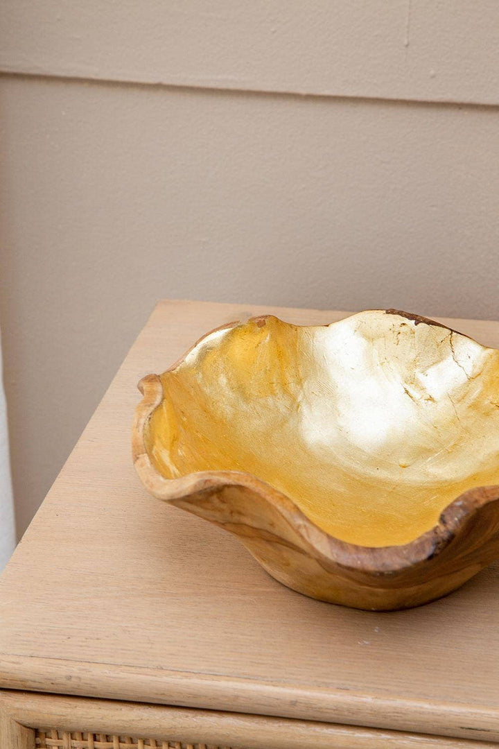 A&B Home Group Inc. - Teak Bowl With Gold Foil