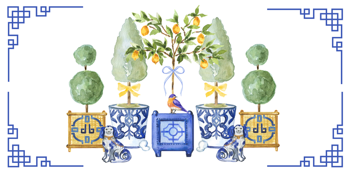 TAYLOR GRAY - 5.5x11 CHINOISERIE trinket tray insert set of 5