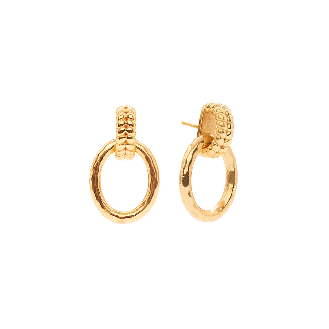 Cleopatra Regal Link Earrings in Gold