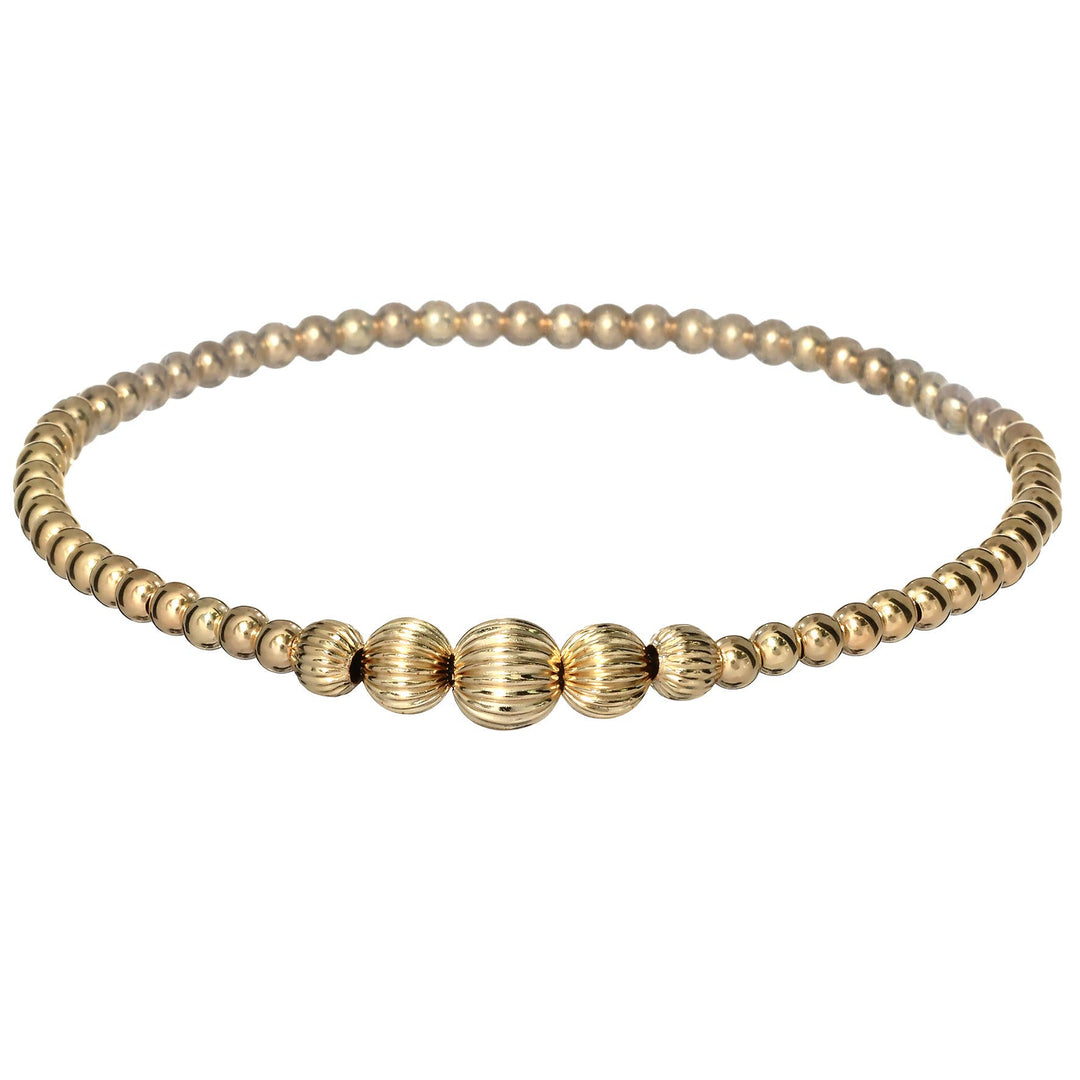 bara boheme - "VICTORIA" 14K Gold field Bracelet: Gold Filled / Stretchy 6.5"