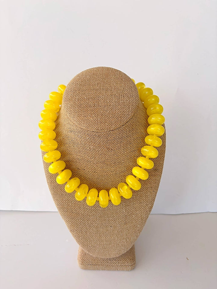 The Katie Kollective - The Rory — Sunshine Yellow Large Rondelle Beaded Necklace