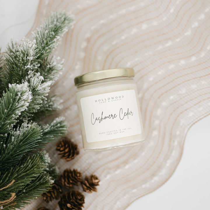 HOLLOWOOD FRAGRANCE - CASHMERE CEDAR | HOLIDAY | CANDLES: 8 Oz
