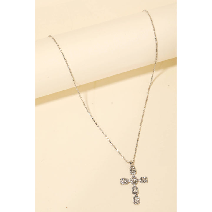 Anarchy Street - Studded Cross Pendant Chain Necklace: EME