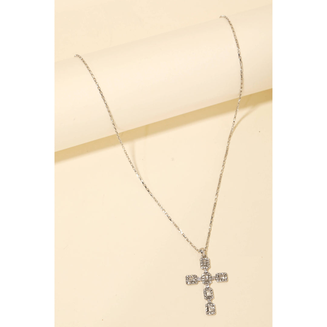 Anarchy Street - Studded Cross Pendant Chain Necklace: G