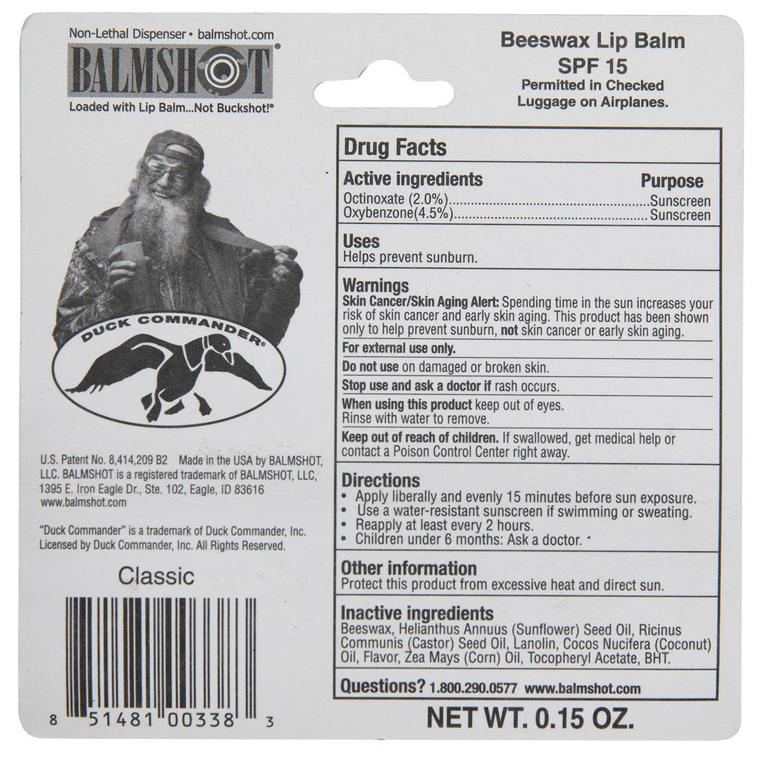 BALMSHOT Lip Balm - Balmshot & Duck Commander Beeswax SPF Lip Balm