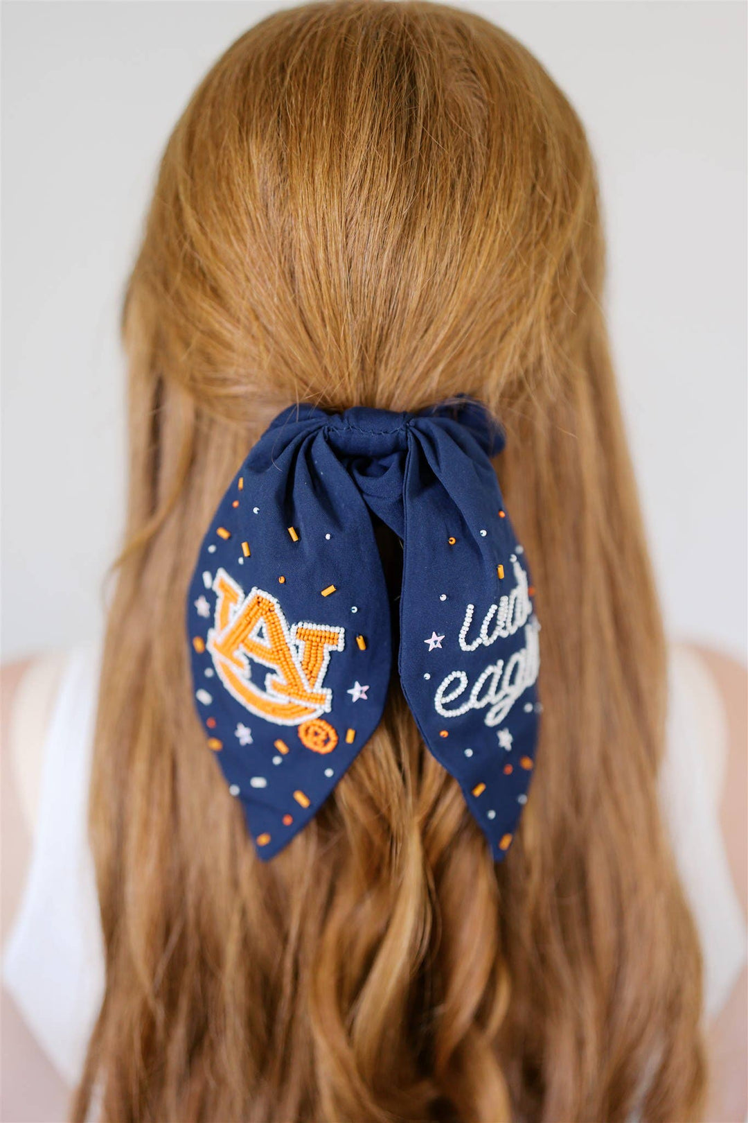 Gracefully Made Art - Auburn University Navy Beaded Scrunchie
